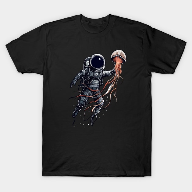 Diver catch jellyfish T-Shirt by TomFrontierArt